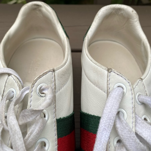 GUCCI Women's Ace Leather Sneaker, White, Precious - Picture 8 of 16